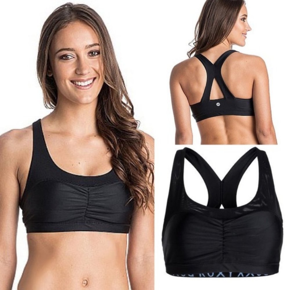 NWOT ROXY BLACK ‘SPIRIT BRA’ SPORTS / ATHLETIC BRA